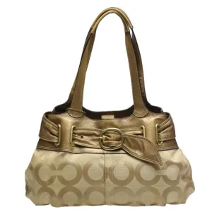 Coach  Metallic Canvas Leather Shoulder Bag (Pre-Owned)