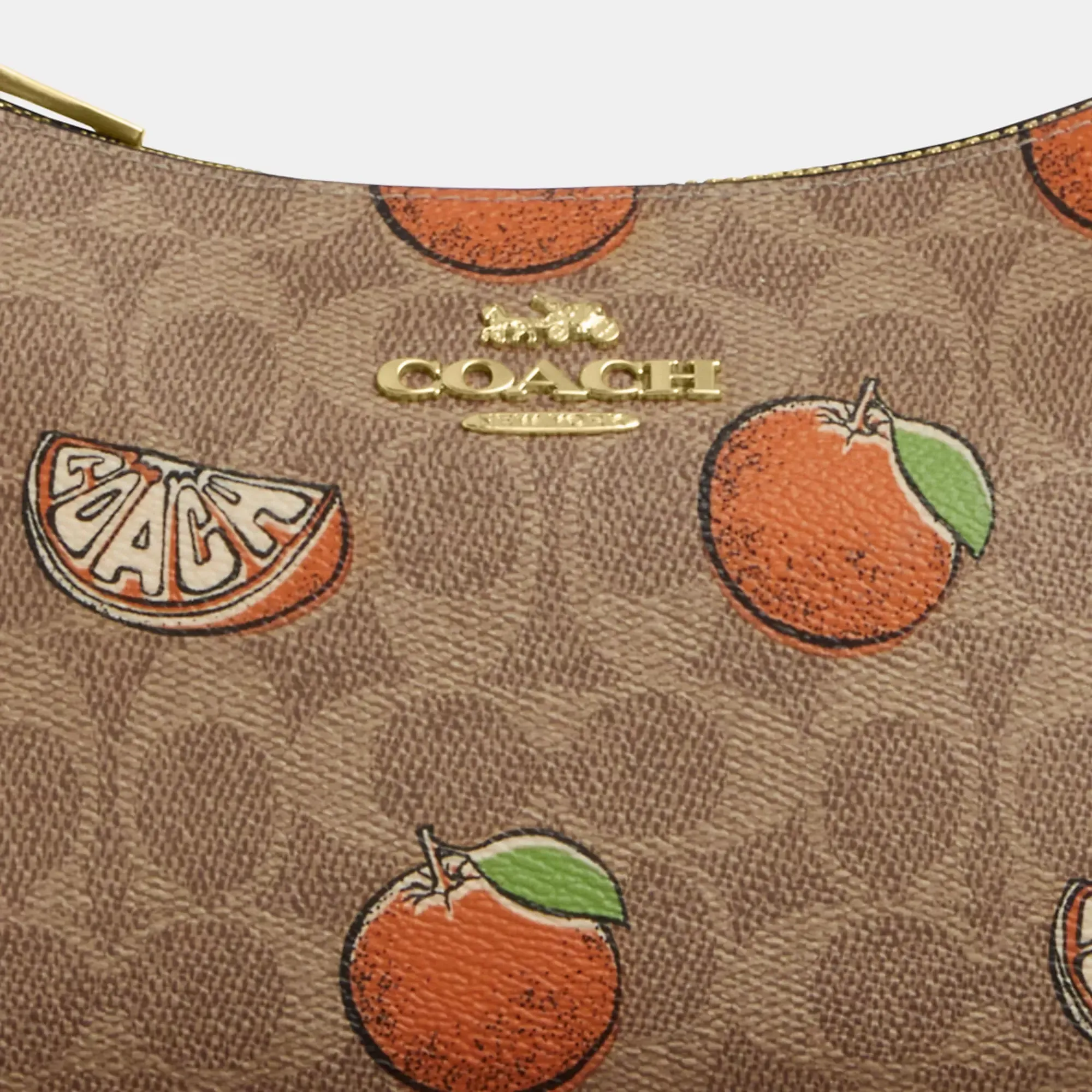 Coach Outlet Teri Shoulder Bag In Signature Canvas With Orange Print