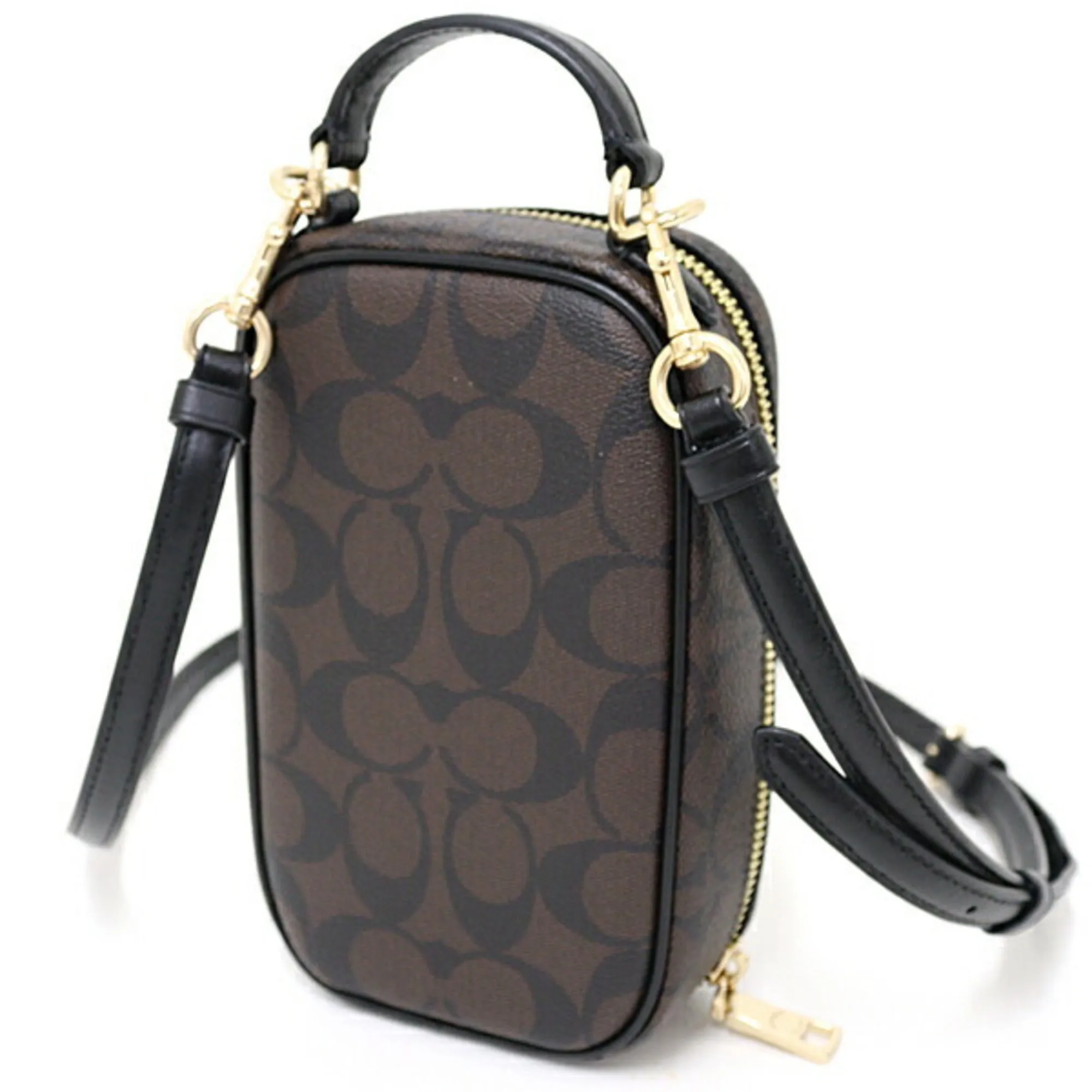 Coach   Signature Line Leather Shoulder Bag (Pre-Owned)