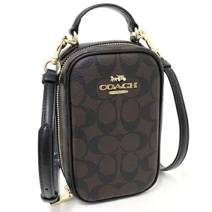 Coach   Signature Line Leather Shoulder Bag (Pre-Owned)