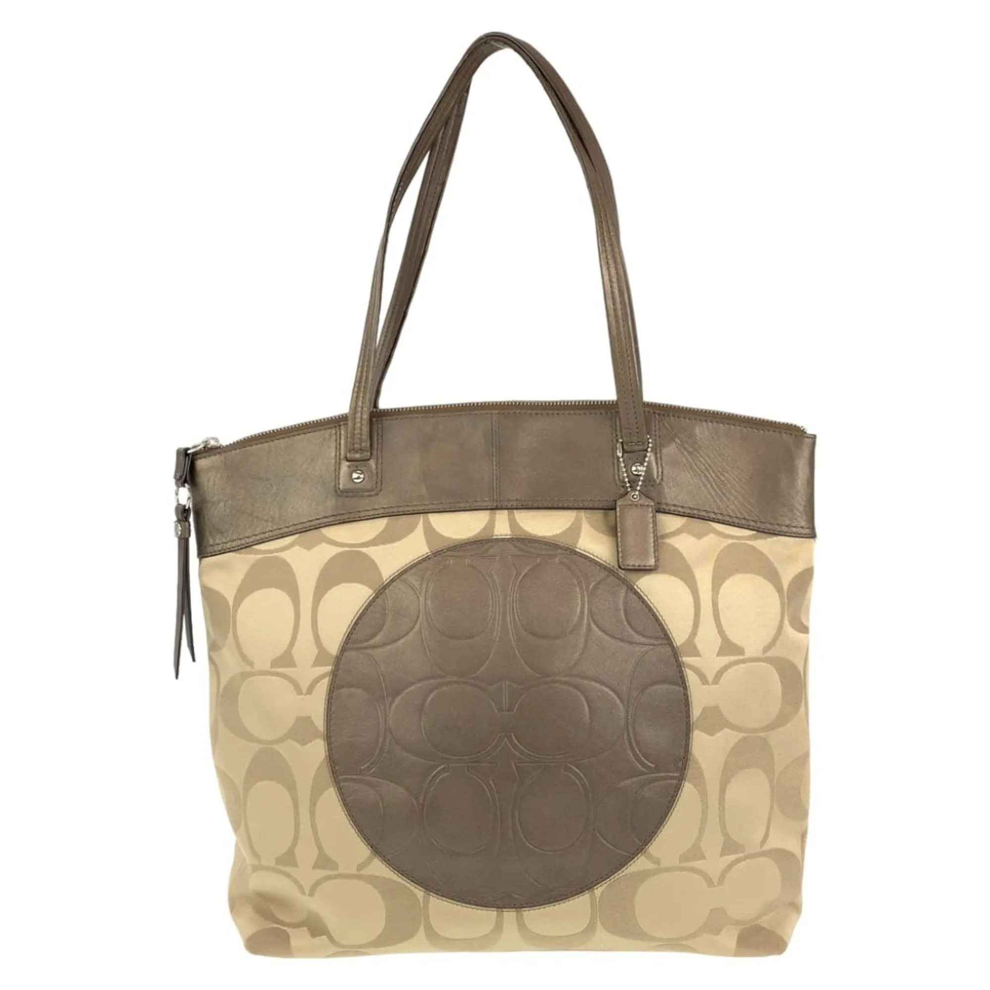 Coach  Signature Line Leather Shoulder Bag Tote Bag (Pre-Owned)