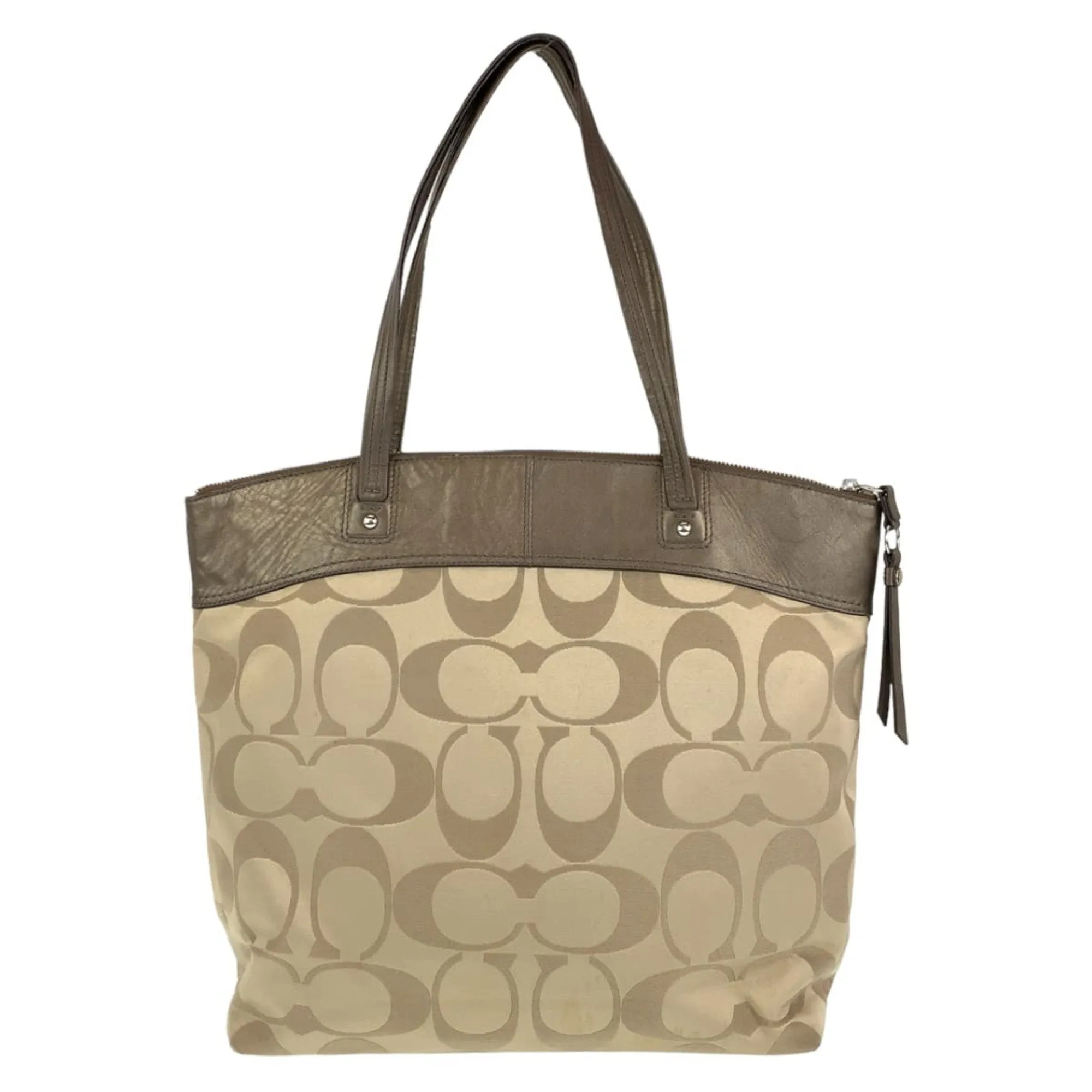 Coach  Signature Line Leather Shoulder Bag Tote Bag (Pre-Owned)