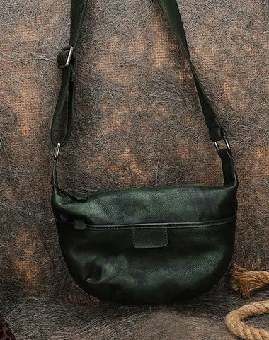 Coffee Leather Womens Saddle Shoulder Bags Saddle Vintage Crossbody Purse for Women