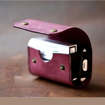 Cool Leather Mens IQOS Cigarette Case With Belt Clip Loop IQOS Holder for Men