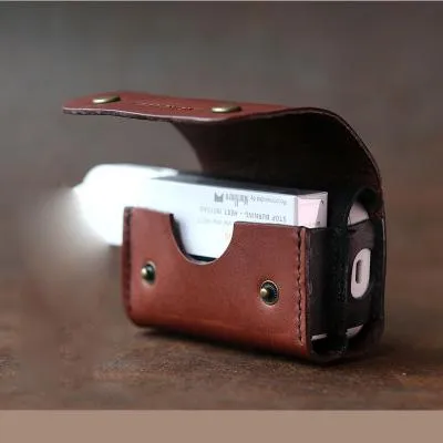Cool Leather Mens IQOS Cigarette Case With Belt Clip Loop IQOS Holder for Men
