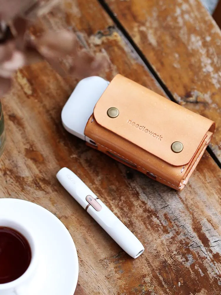 Cool Leather Mens IQOS Cigarette Case With Belt Clip Loop IQOS Holder for Men