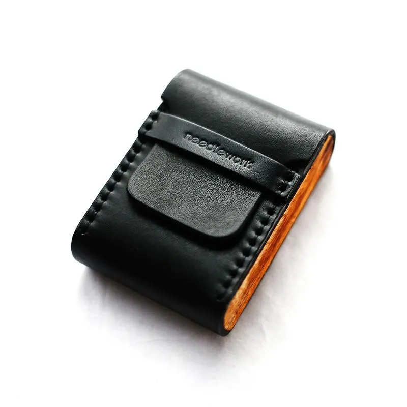 Cool Wooden Black Leather Mens Cigarette Case Custom Cigarette Holder for Men