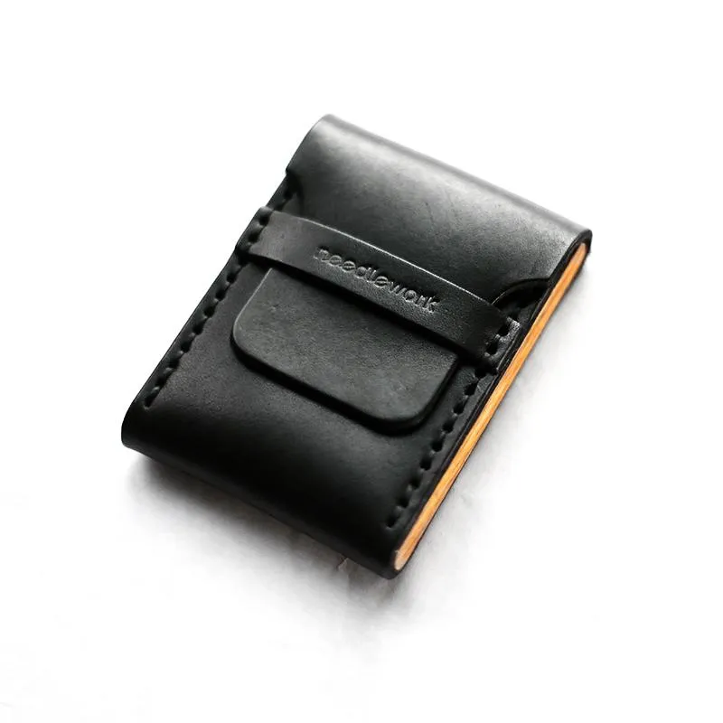 Cool Wooden Black Leather Mens Cigarette Case Custom Cigarette Holder for Men