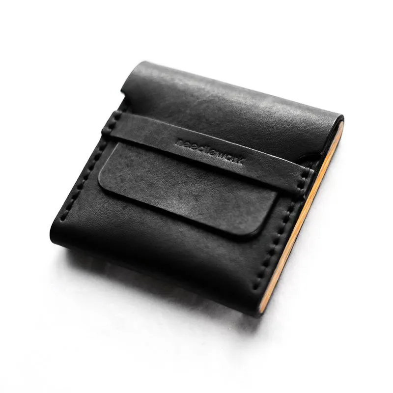 Cool Wooden Black Leather Mens Cigarette Case Custom Cigarette Holder for Men