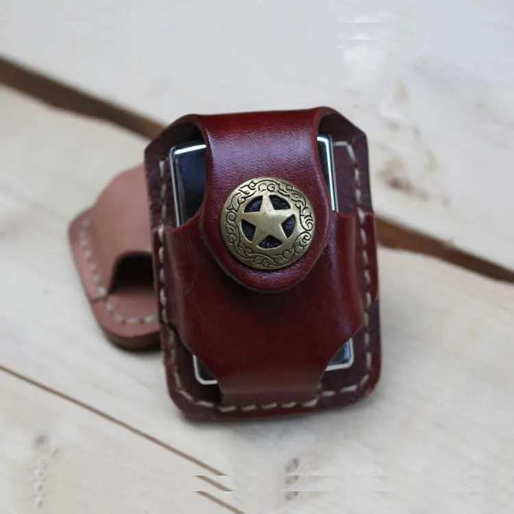 Cool Zippo Leather Lighter Pouch with Loop Biker Leather Zippo lighter cases with Clip