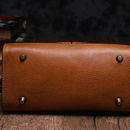 Cute Coffee WOmens Leather Heart Satchel Bags Brown Leather Shoulder Bag Purse for Ladies