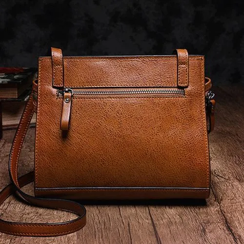 Cute Coffee WOmens Leather Heart Satchel Bags Brown Leather Shoulder Bag Purse for Ladies