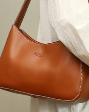 Cute LEATHER Side Bag Brown WOMEN SHOULDER BAG Handbag Purse FOR WOMEN