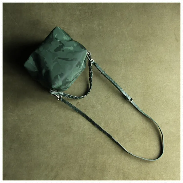 Cute Womens Black Camouflage NYLON Handbag Purse Cube NYLON Shoulder Bag Crossbody Purse for Ladies