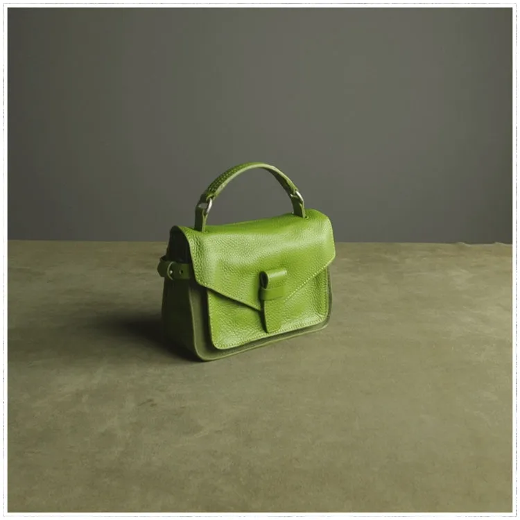 Cute Yellow Leather Womens Satchel Handbag Satchel Shoulder Bag Mini Satchel Bag for Women