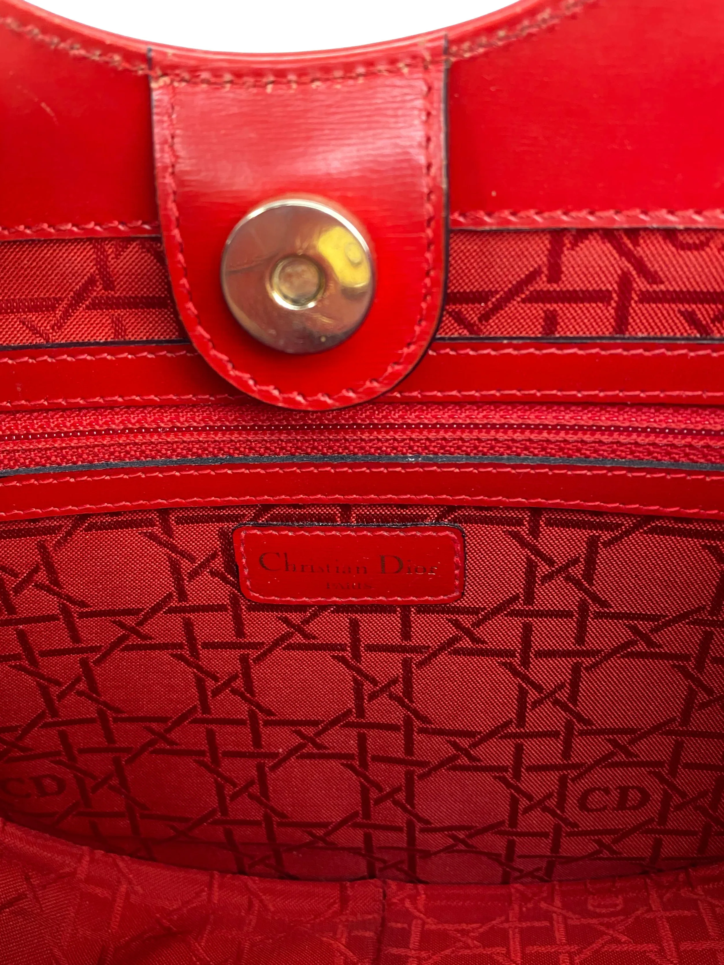 Dior Red Vintage Shoulder Bag