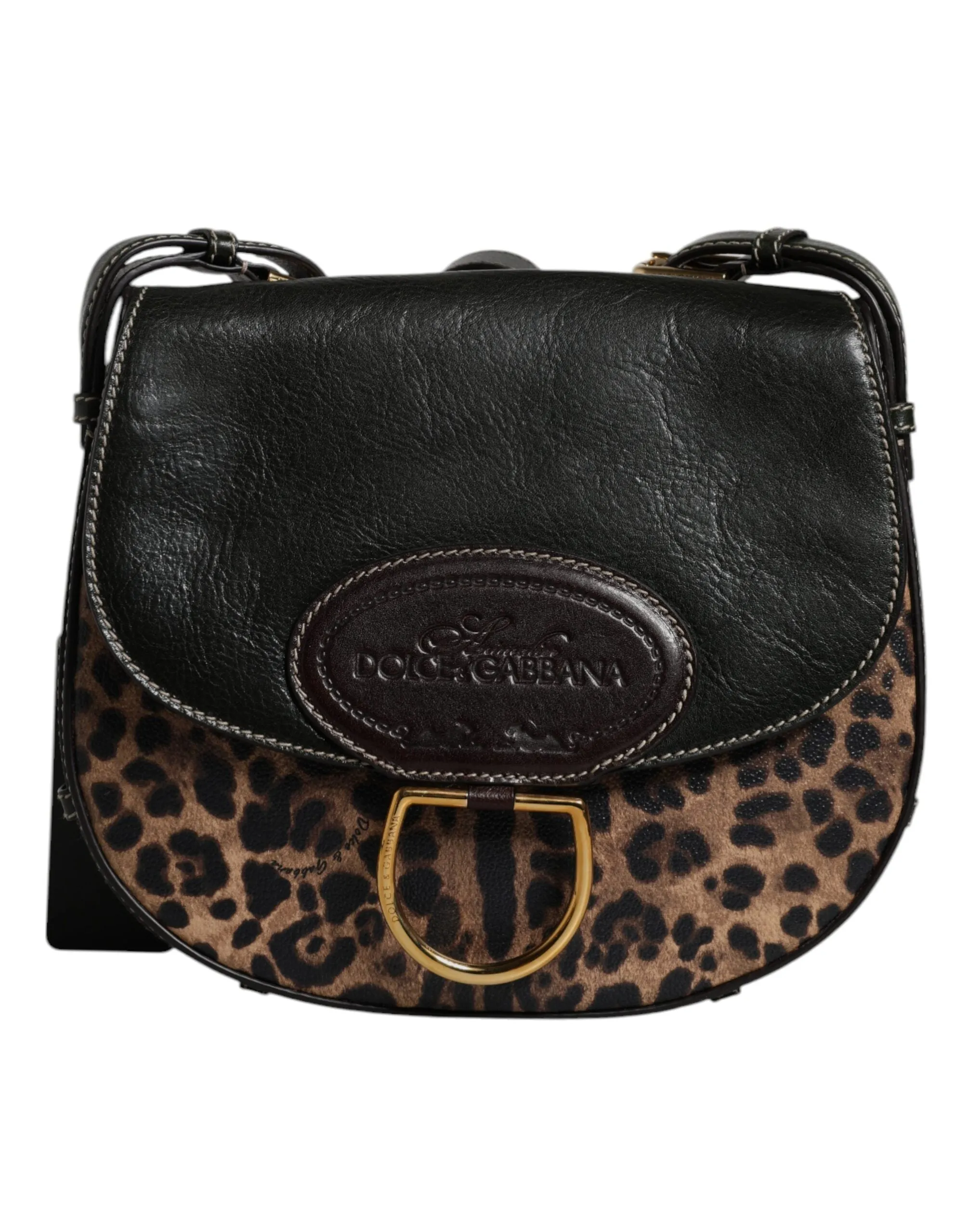 Dolce & Gabbana  Leopard Leather Shoulder Strap Women's Bag