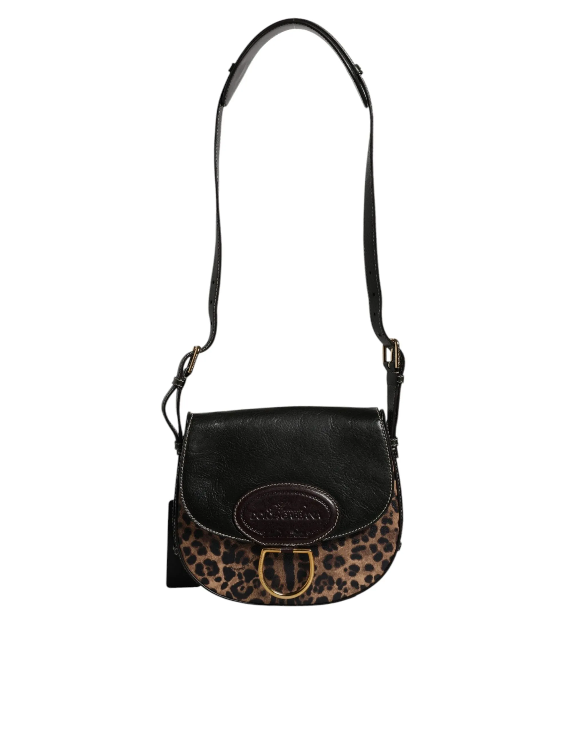 Dolce & Gabbana  Leopard Leather Shoulder Strap Women's Bag