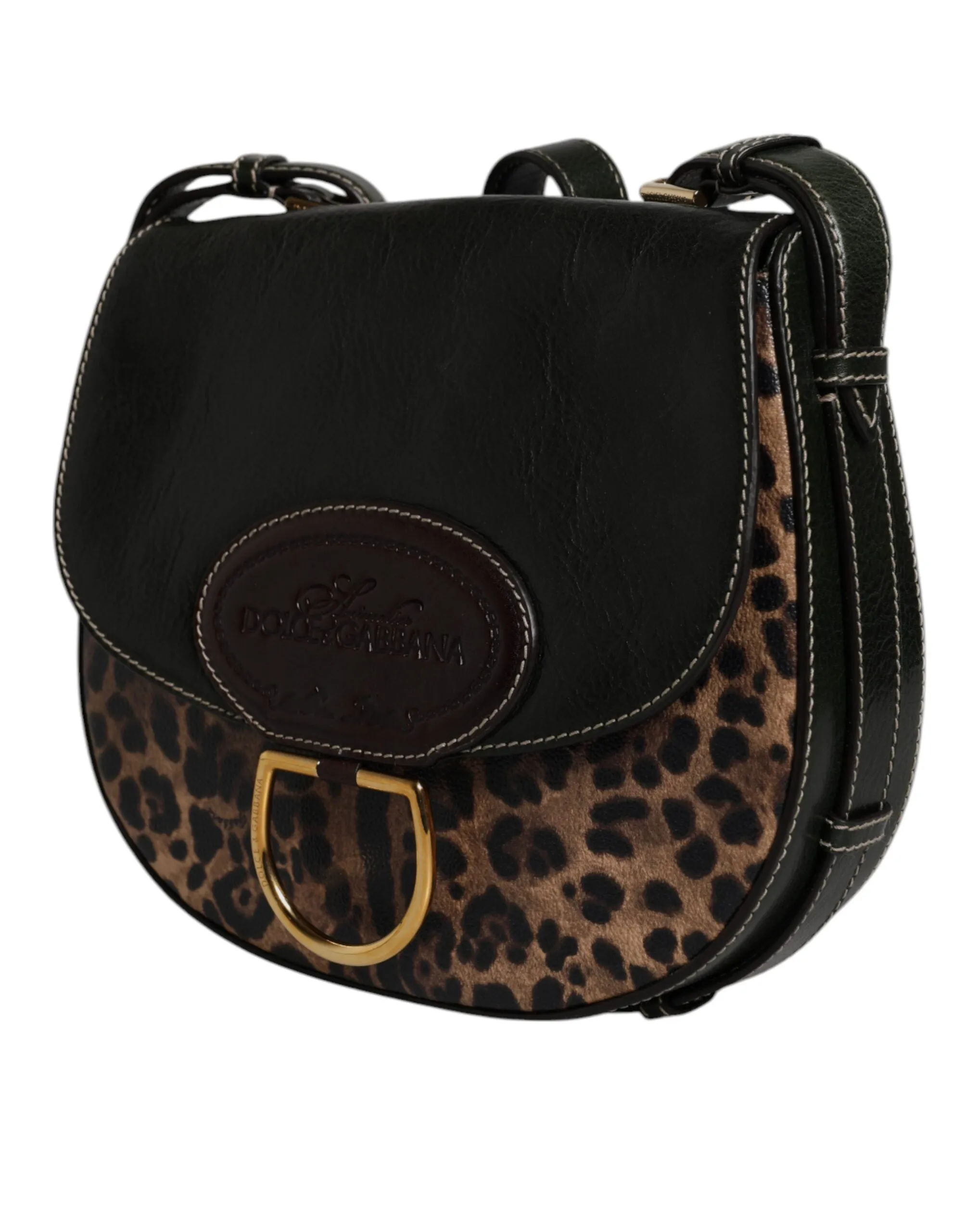 Dolce & Gabbana  Leopard Leather Shoulder Strap Women's Bag