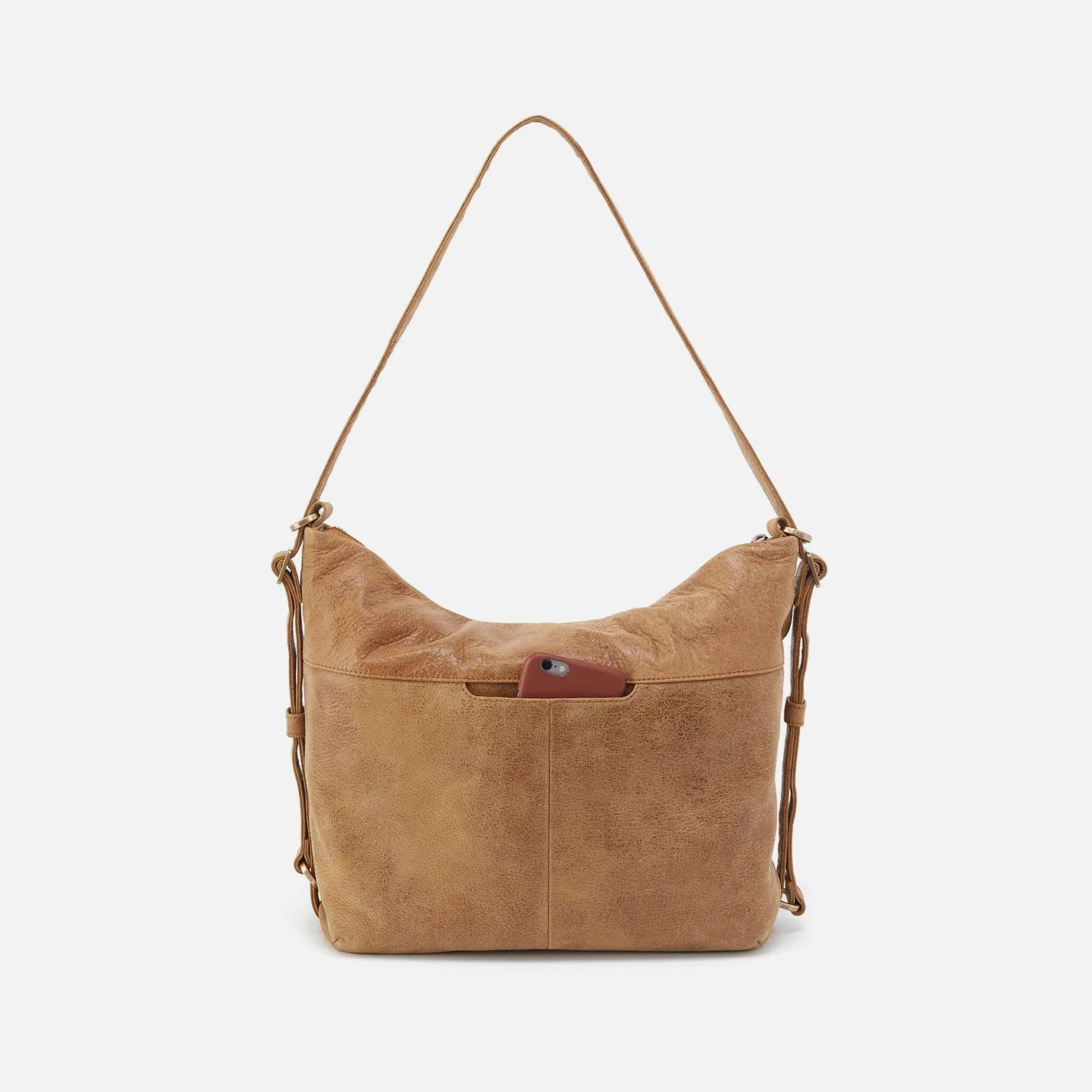 Emily Convertible Backpack In Buffed Leather - Whiskey