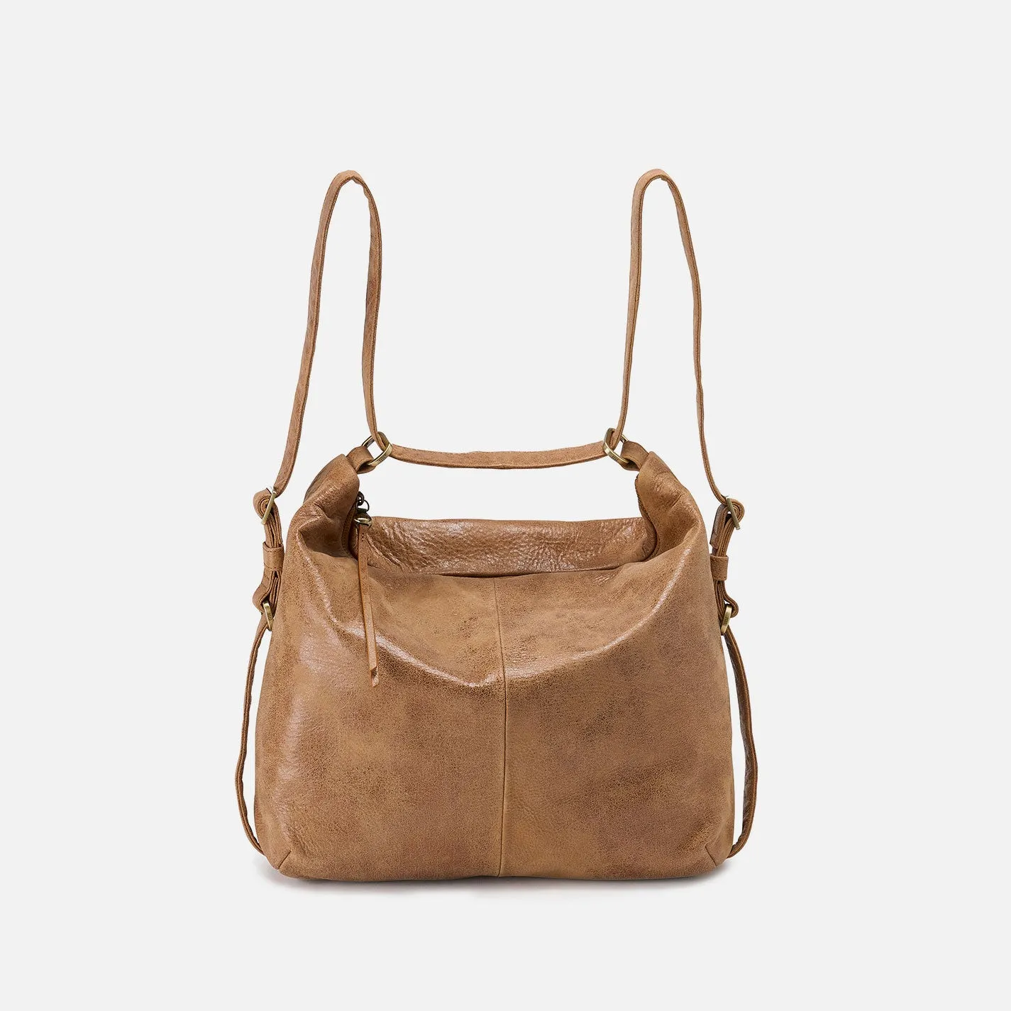 Emily Convertible Backpack In Buffed Leather - Whiskey