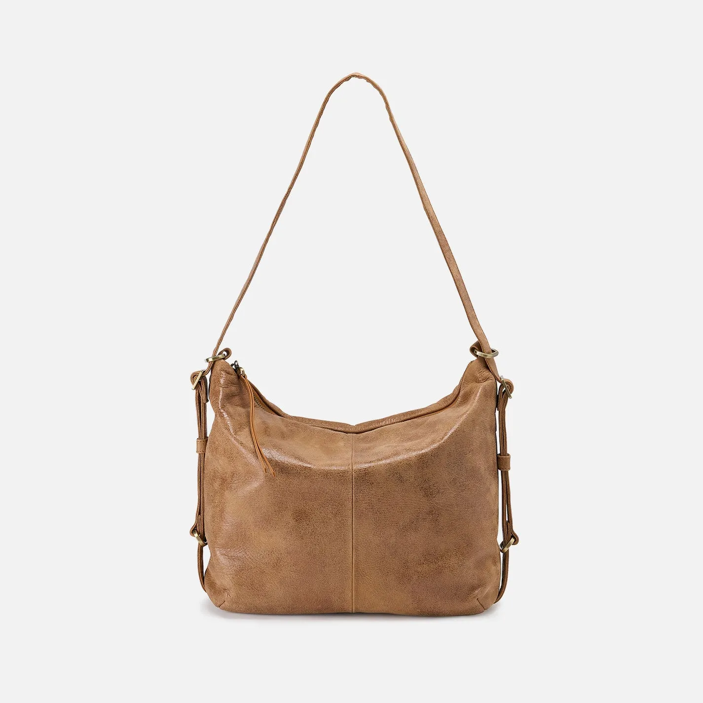 Emily Convertible Backpack In Buffed Leather - Whiskey
