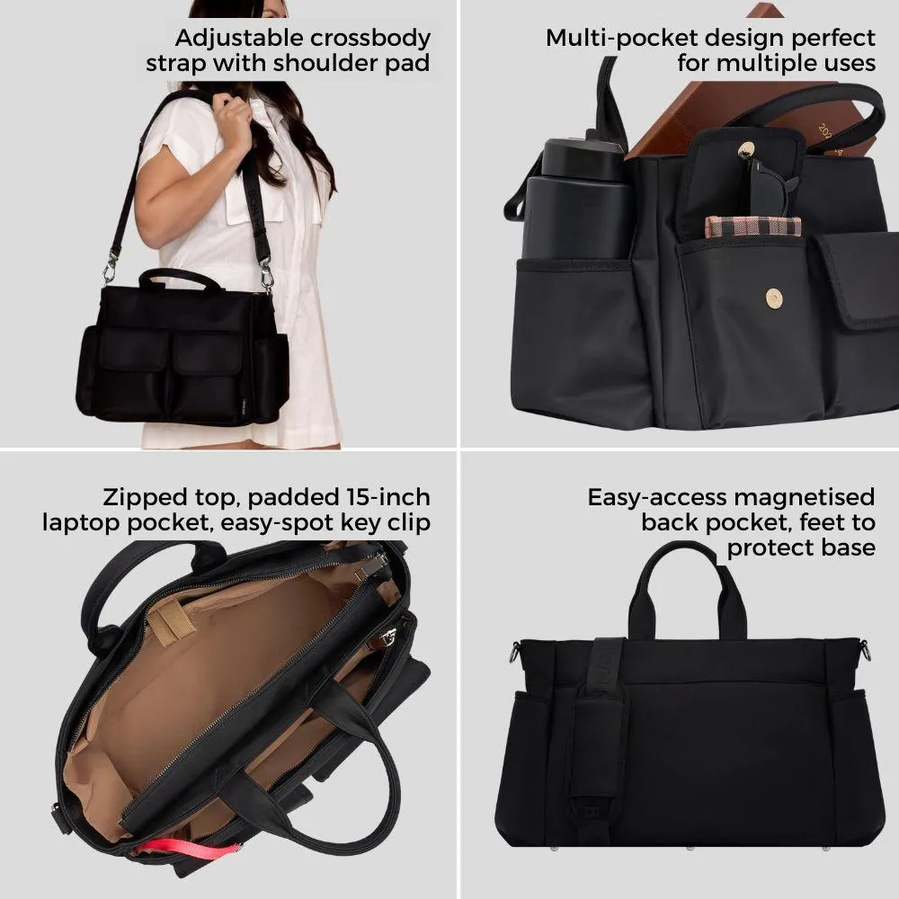 Everyday Multi-Pocket Tote Bag -- Tan