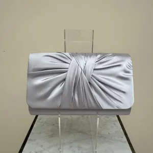 Failsworth Dove Grey Satin Clutch Bag