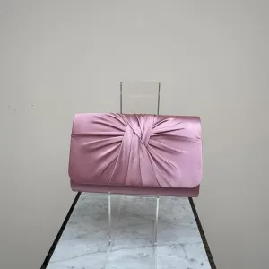 Failsworth Quartz Pink Satin Clutch Bag Quartz