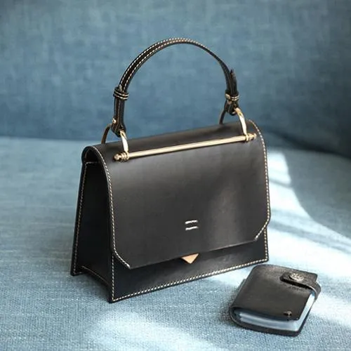 Fashion Womens Green Leather Flap Over Handbag Purse Handmade Square Crossbody Bag Shoulder Bag Purse