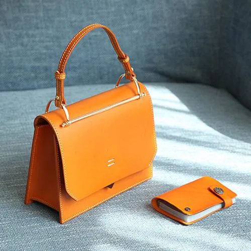 Fashion Womens Green Leather Flap Over Handbag Purse Handmade Square Crossbody Bag Shoulder Bag Purse