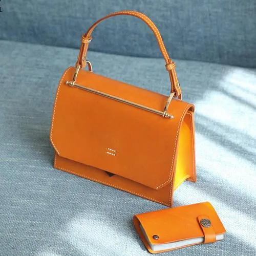 Fashion Womens Green Leather Flap Over Handbag Purse Handmade Square Crossbody Bag Shoulder Bag Purse