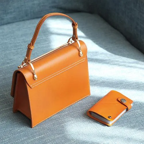 Fashion Womens Green Leather Flap Over Handbag Purse Handmade Square Crossbody Bag Shoulder Bag Purse