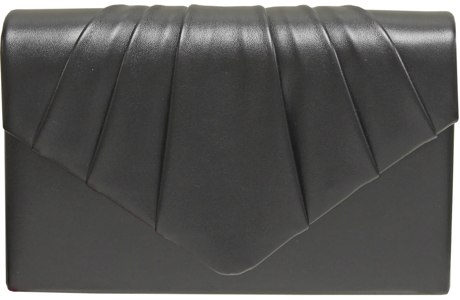 Faux Leather Envy Pleated Flapover Bag