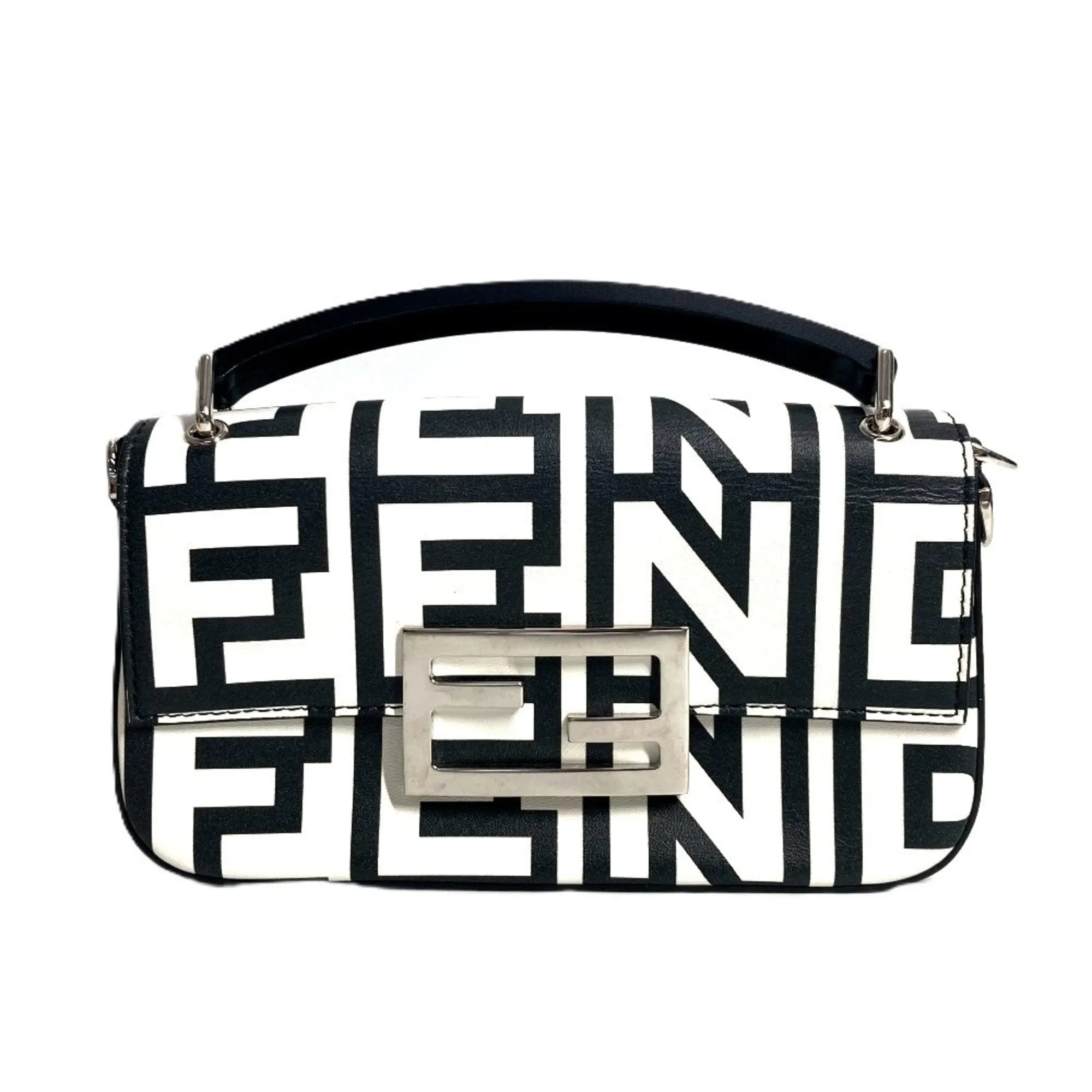 Fendi Baguette  Leather Handbag Pochette Shoulder Bag (Pre-Owned)