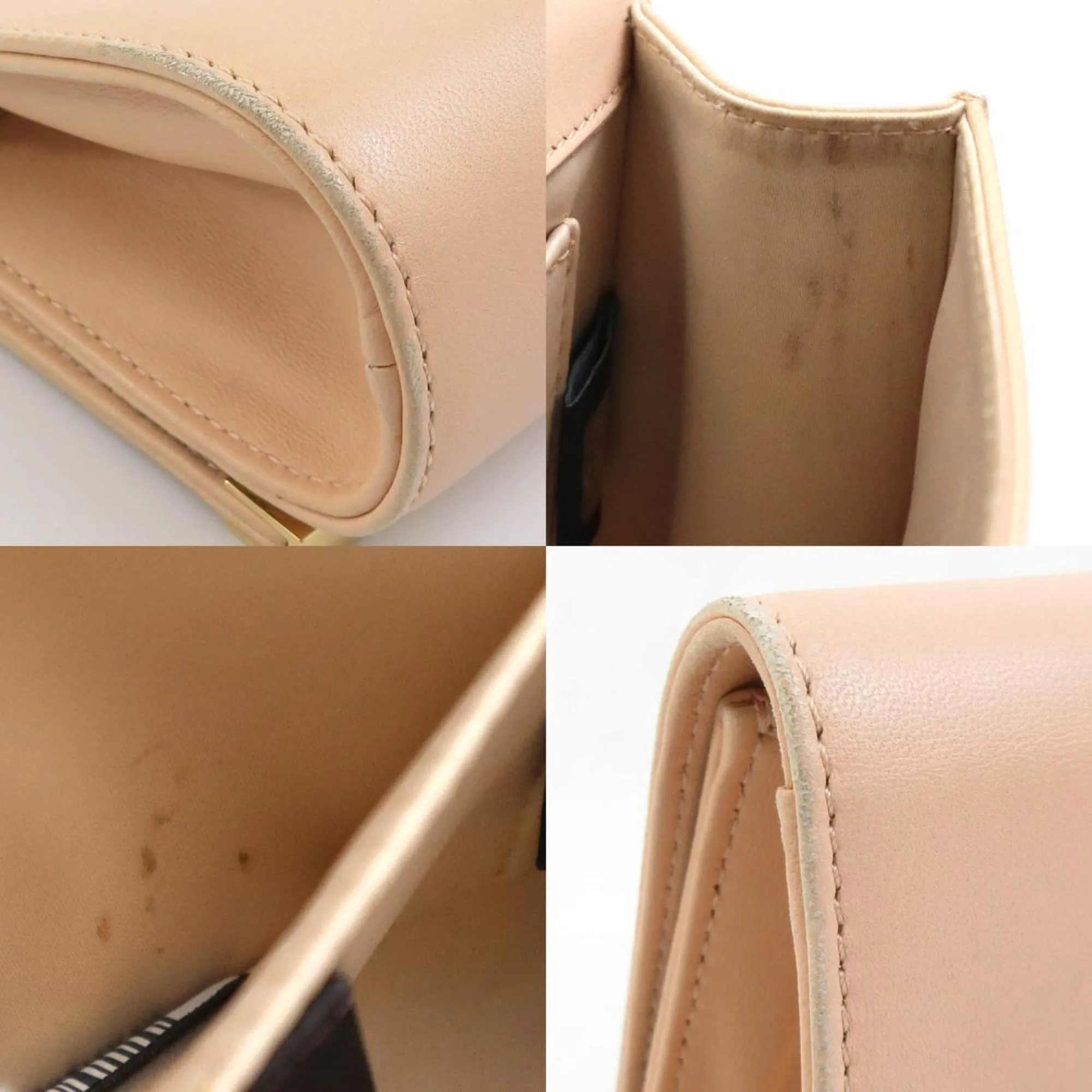 Fendi gold pink Leather Metal Shoulder Bag (Pre-Owned)