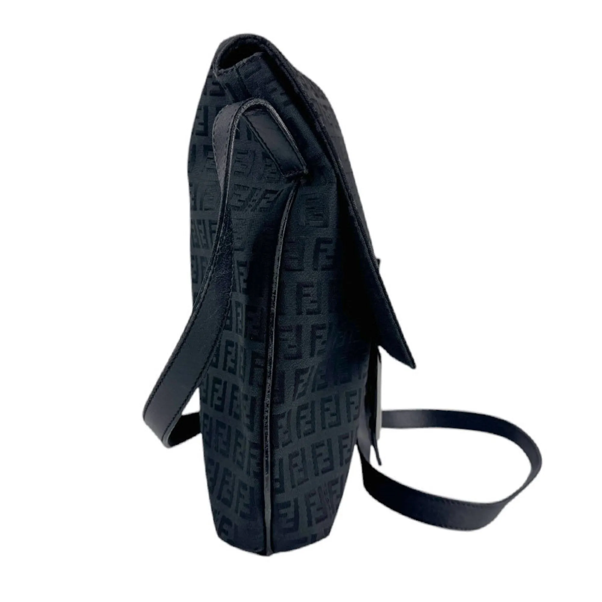 Fendi Nylon Canvas Leather Shoulder Bag (Pre-Owned)
