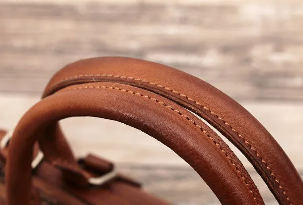 Genuine Handmade Boston Bag Vintage Leather Rivet Biker Handbag Shoulder Bag Women Leather Purse