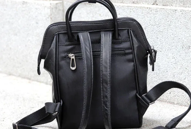 Genuine handmade Handbag Leather backpack bag shoulder bag black  women leather purse