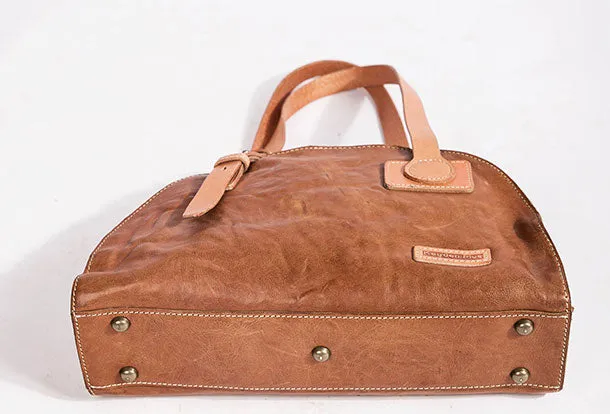 Genuine Leather Bag Semicircle Style Handmade Handbag Shoulder Bag Purse For Women