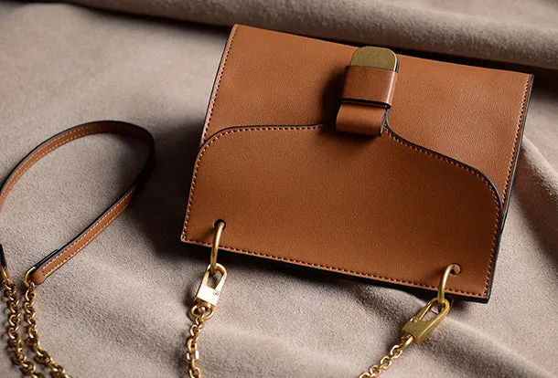Genuine Leather Chain Bag Purse Crossbody Bag Shoulder Bag Purse For Women