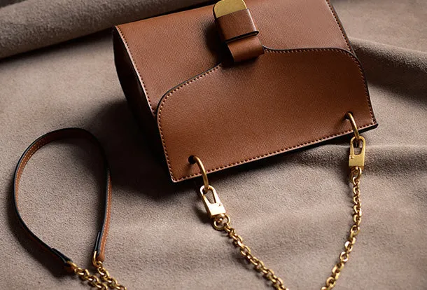 Genuine Leather Chain Bag Purse Crossbody Bag Shoulder Bag Purse For Women