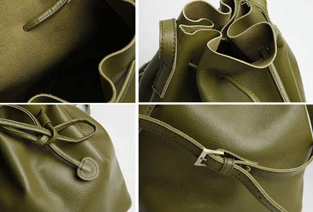 Genuine Leather Cute Bucket Bag Crossbody Bag Shoulder Bag Women Leather Purse