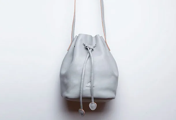 Genuine Leather Cute Bucket Bag Crossbody Bag Shoulder Bag Women Leather Purse