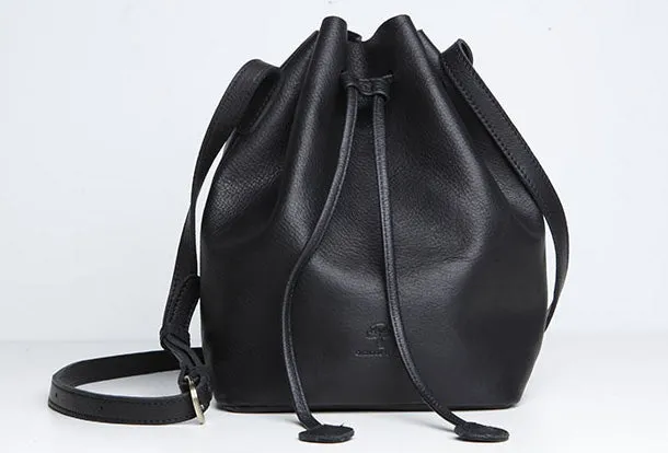 Genuine Leather Cute Bucket Bag Crossbody Bag Shoulder Bag Women Leather Purse