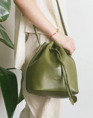 Genuine Leather Cute Bucket Bag Crossbody Bag Shoulder Bag Women Leather Purse