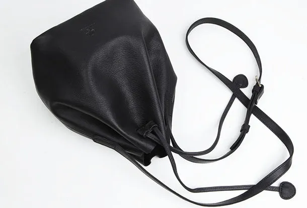 Genuine Leather Cute Bucket Bag Crossbody Bag Shoulder Bag Women Leather Purse
