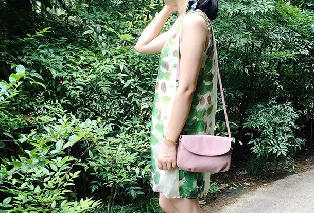 Genuine Leather Cute Purple Crossbody Bag Shoulder Bag Women Leather Purse