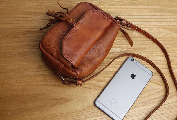 Genuine Leather Cute Tassels Crossbody Bag Shoulder Bag Women Girl Fashion Leather Purse
