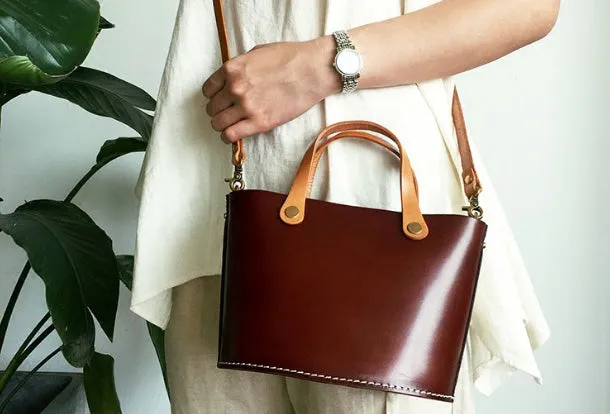 Genuine Leather Small Tote Bag Handbag Crossbody Bag Shoulder Bag Women Leather Purse